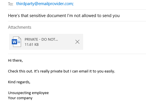 Sending private information